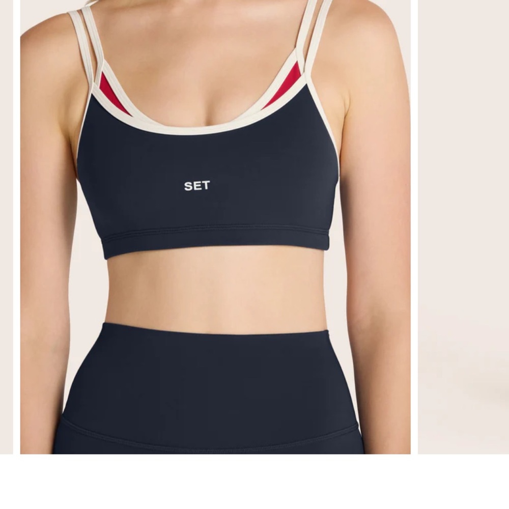 SET Active Anchor Breathe Layered Move Bra in Airluxe - size M - new (w/damage)